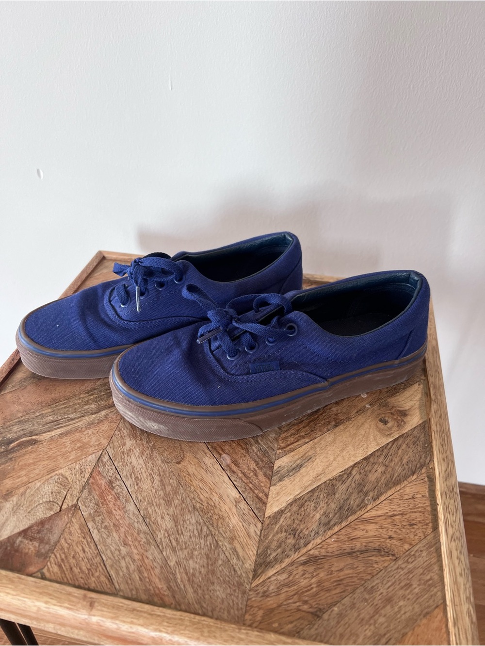 Vans Kids Dark Blue Canvas Lace-Up Sneakers